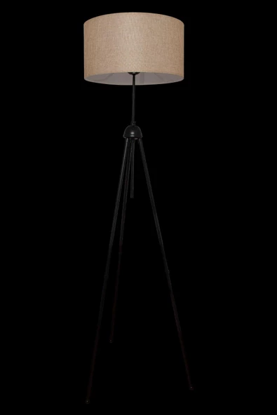 D-light Silindir Başlıklı Sütlü Kahverengi Metal Lambader - 3