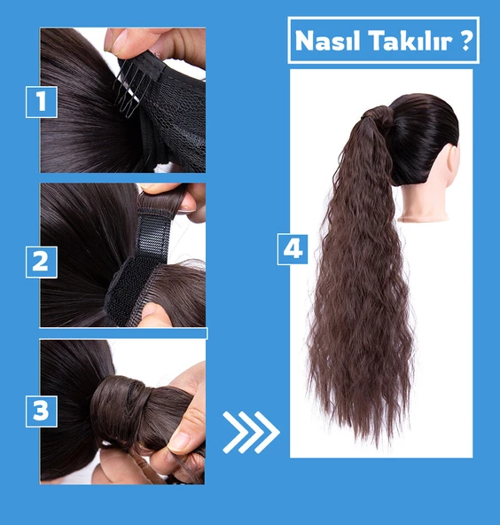 Platin Sarısı Dolamalı Düz At Kuyruğu Renk No:613 - 3