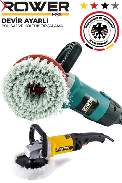 Rowermax RWRX-1200DU Alman Dizayn Devir Ayarlı  Polisaj Makinası 1200W Koltuk Fırçalama Makinası - 4