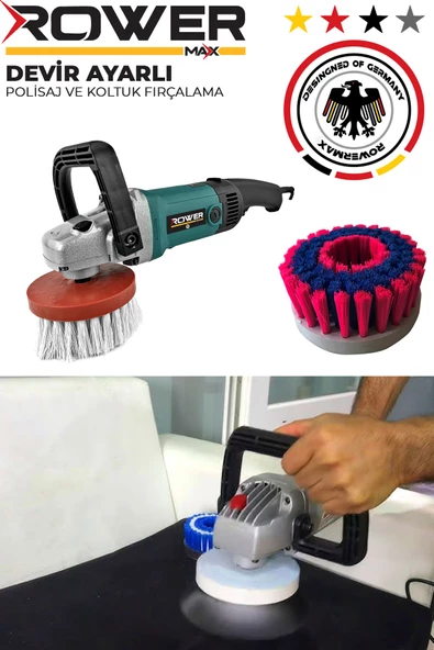 Rowermax RWRX-1200DU Alman Dizayn Devir Ayarlı  Polisaj Makinası 1200W Koltuk Fırçalama Makinası - 3