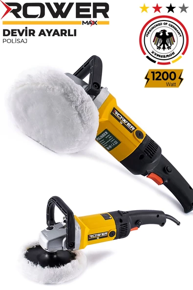 Rowermax RWRX-1200DU Alman Dizayn Devir Ayarlı  Polisaj Makinası 1200W Koltuk Fırçalama Makinası - 5