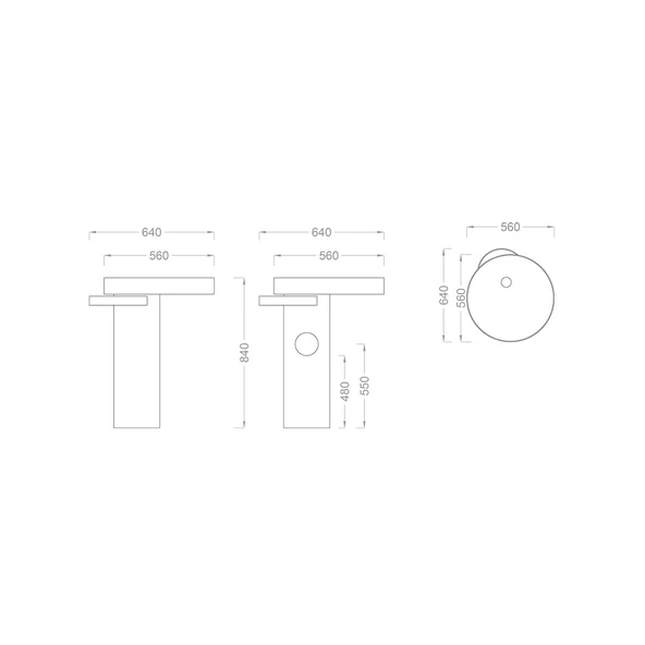 Pure Paslanmaz Çelık Gold Kolon Lavabo Bb-924 - 3