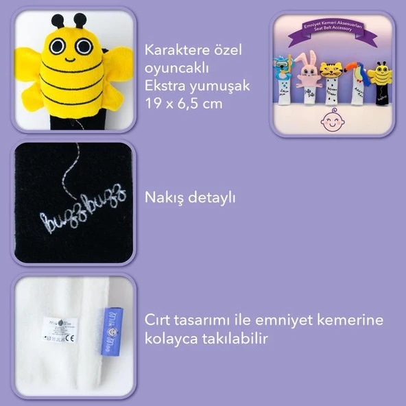 Milk&Moo Çocuk Emniyet Kemeri Aksesuarı Arı Vız Vız - 8