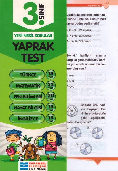 EVRENSEL 3.SINIF TÜM DERSLER YAPRAK TEST