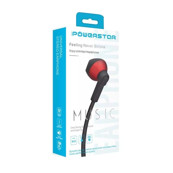 Powerstar HD-35 Mikrofonlu Kulak İçi Kablolu Kulaklık 3.5mm - 5