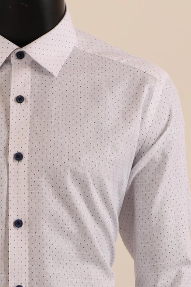 Uzun Kol Slim Fit Desenli Gömlek - 9
