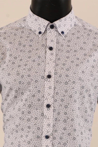 Uzun Kol Slim Fit Desenli Gömlek - 4
