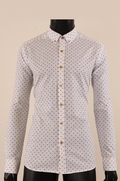 Uzun Kol Slim Fit Desenli Gömlek - 6