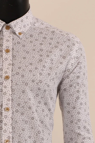 Uzun Kol Slim Fit Desenli Gömlek - 9
