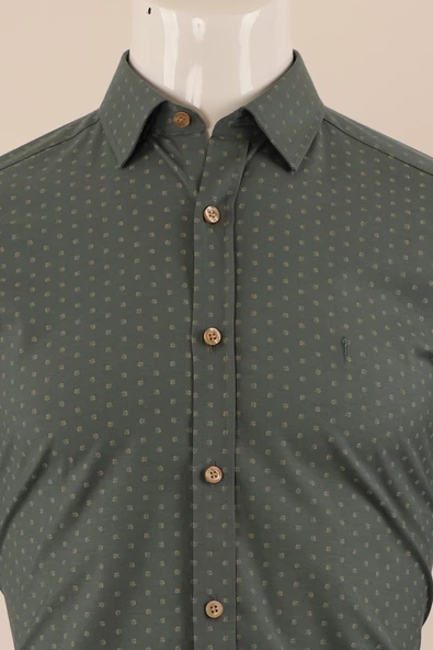 Uzun Kol Slim Fit Desenli Gömlek - 8