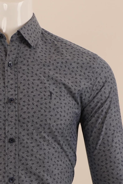Uzun Kol Slim Fit Desenli Gömlek - 9