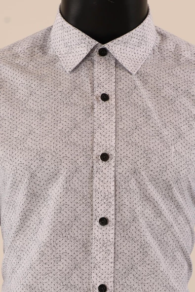 Uzun Kol Slim Fit Desenli Gömlek - 8