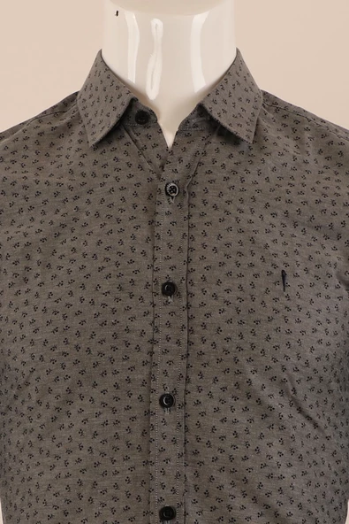 Uzun Kol Slim Fit Desenli Gömlek - 4