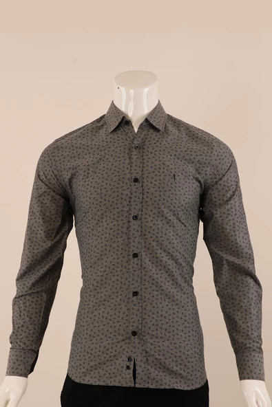 Uzun Kol Slim Fit Desenli Gömlek - 2