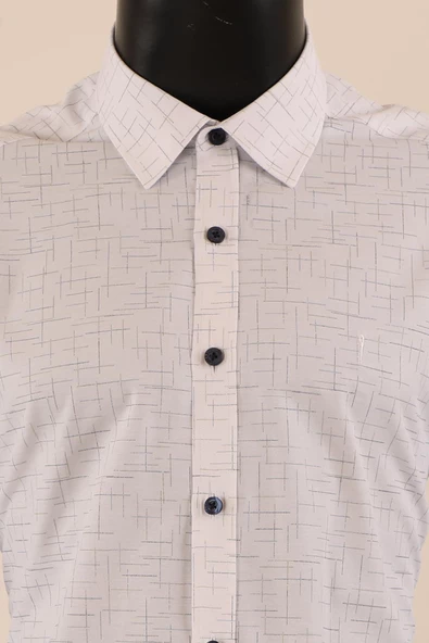 Uzun Kol Slim Fit Desenli Gömlek - 8