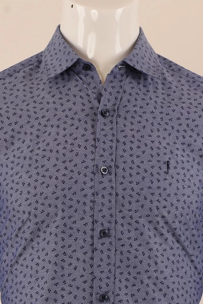 Uzun Kol Slim Fit Desenli Gömlek - 12