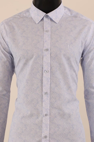 Uzun Kol Slim Fit Desenli Gömlek - 11