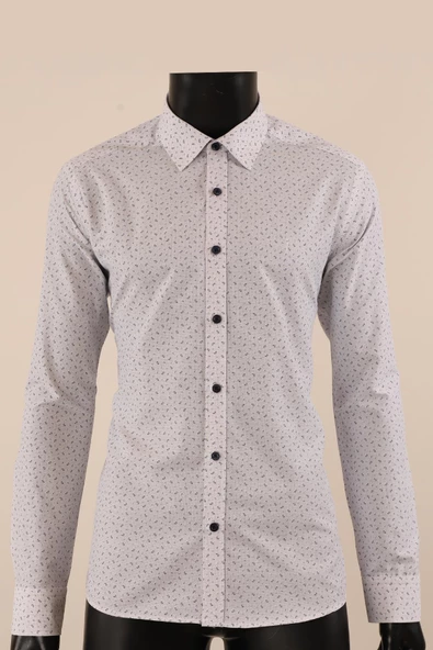 Uzun Kol Slim Fit Desenli Gömlek - 2