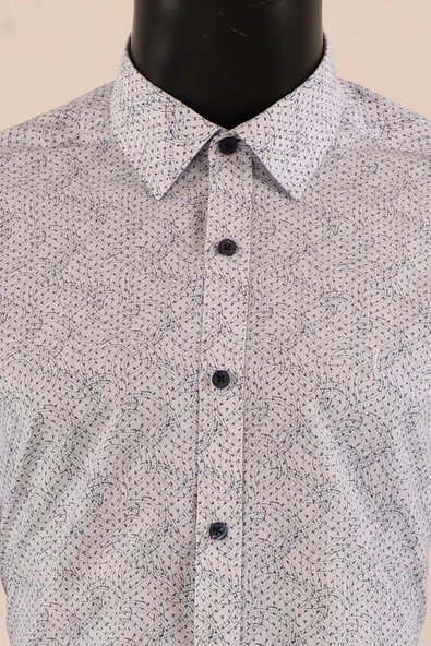 Uzun Kol Slim Fit Desenli Gömlek - 4