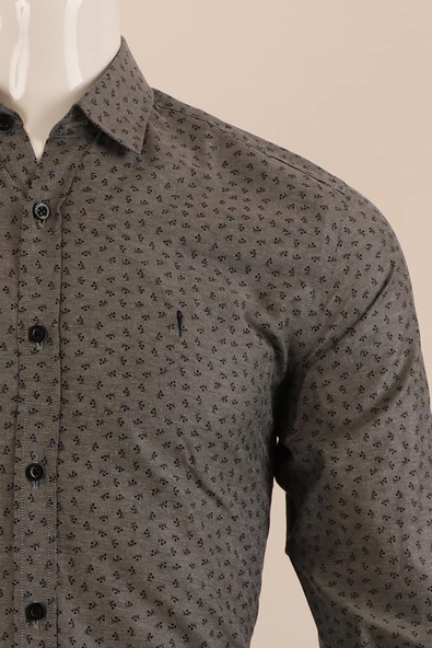 Uzun Kol Slim Fit Desenli Gömlek - 5