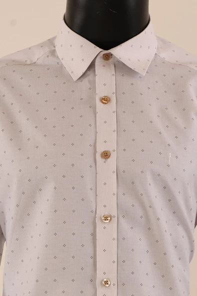 Uzun Kol Slim Fit Desenli Gömlek - 12