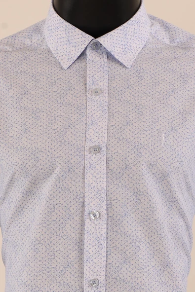 Uzun Kol Slim Fit Desenli Gömlek - 12