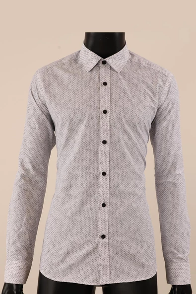 Uzun Kol Slim Fit Desenli Gömlek - 6