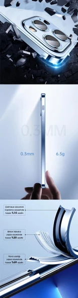 İphone 11 Pro Lazer Kamera Lens Korumalı Plating Telefon Kılıf&Kapak - Resim 10