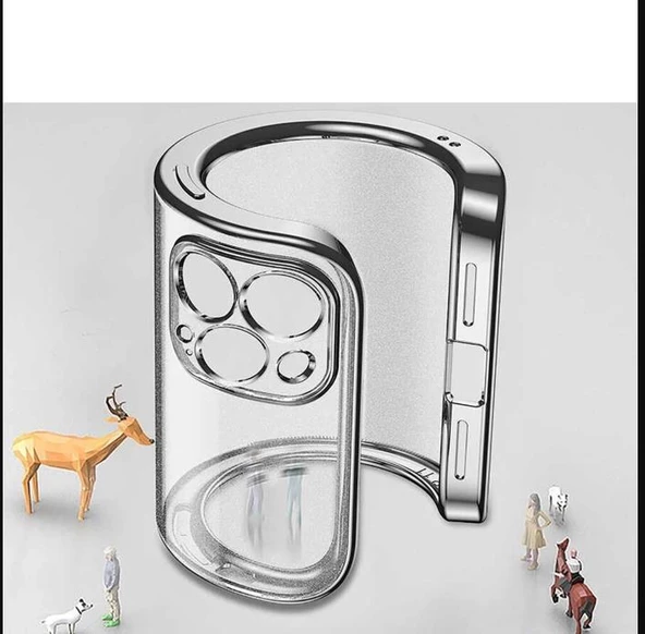 İphone 14 Pro Lazer Kamera Lens Korumalı Plating Telefon Kılıf&Kapak - Resim 6