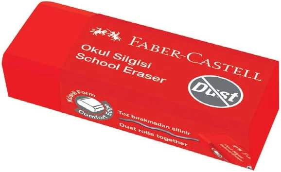 Faber Castell Dust Free Büyük Okul Silgisi Kırmızı / 187222