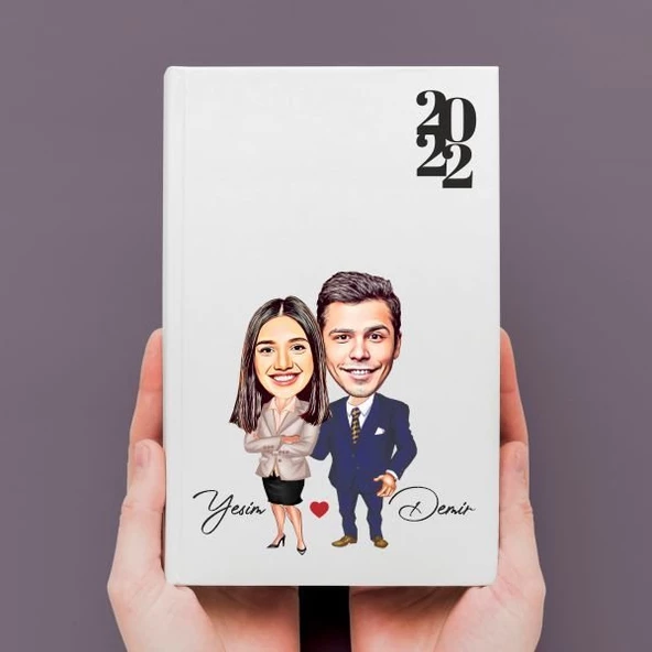 Kişiye Özel Karikatür Sevgili Defter-006