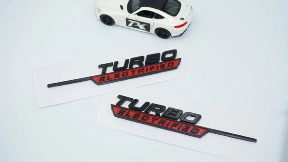 DK Tuning Turbo Electrified Kırmızı Çamurluk Yanı Logo Benz İle Uyumlu - 4