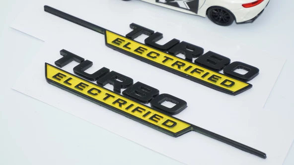 DK Tuning Turbo Electrified Sarı Çamurluk Yanı Logo Benz İle Uyumlu - 5