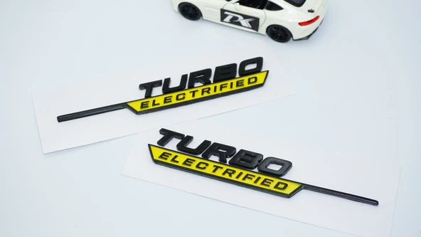 DK Tuning Turbo Electrified Sarı Çamurluk Yanı Logo Benz İle Uyumlu - 4