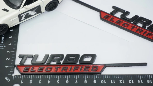 DK Tuning Turbo Electrified Kırmızı Çamurluk Yanı Logo Benz İle Uyumlu - 2