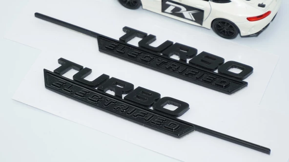 DK Tuning Turbo Electrified Siyah Çamurluk Yanı Logo Benz İle Uyumlu - 5