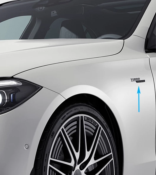 DK Tuning Turbo Electrified Kırmızı Çamurluk Yanı Logo Benz İle Uyumlu - 3
