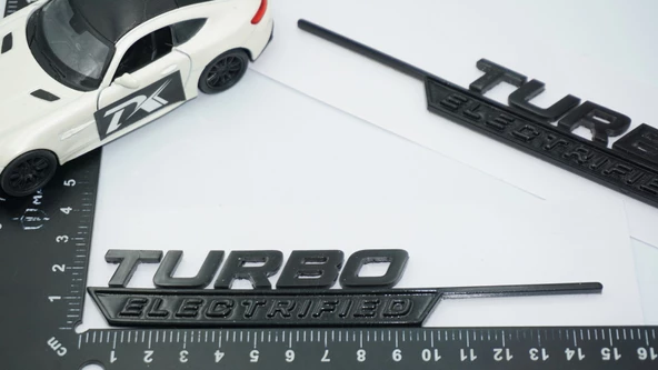 DK Tuning Turbo Electrified Siyah Çamurluk Yanı Logo Benz İle Uyumlu - 2