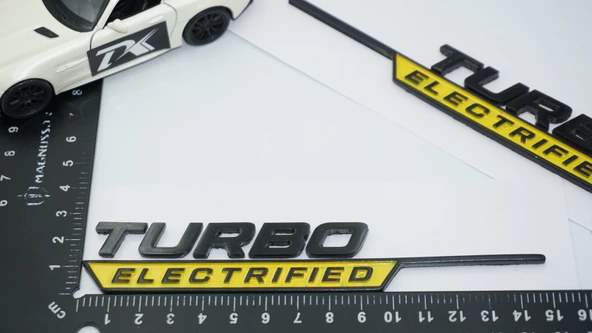 DK Tuning Turbo Electrified Sarı Çamurluk Yanı Logo Benz İle Uyumlu - 2