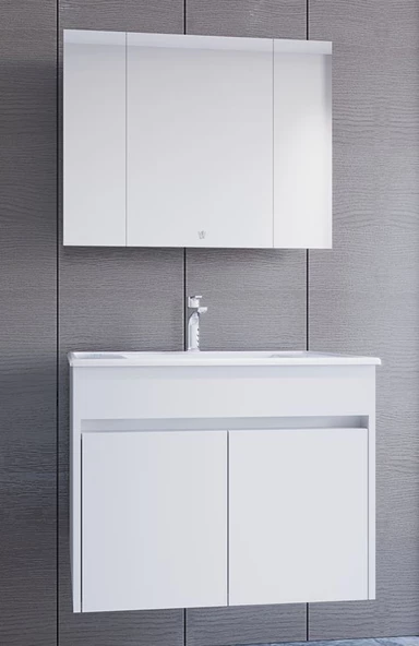 Mımodern 80 Cm Beyaz Banyo Dolap Takımı