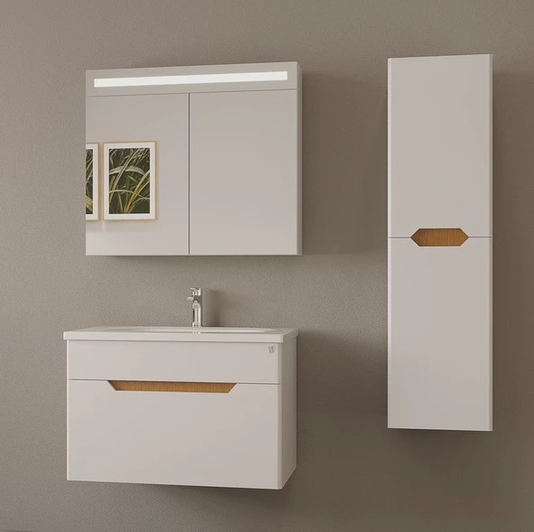 Palace 80 Cm Beyaz Banyo Dolap Takımı(Lavabosuz)
