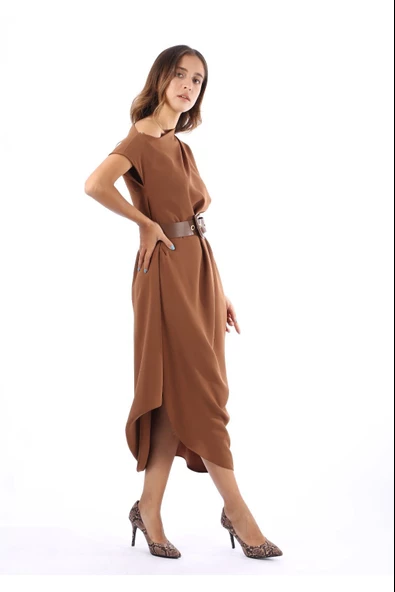 Modatalika Kadın Kemerli Uzun Elbise - Resim 8