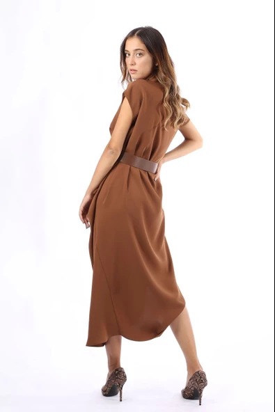 Modatalika Kadın Kemerli Uzun Elbise - Resim 6