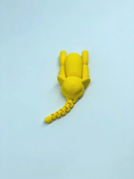 3D Hareketli Oyuncak Fil & Dekor - Sarı - 4
