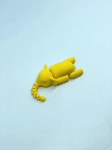 3D Hareketli Oyuncak Fil & Dekor - Sarı - 6