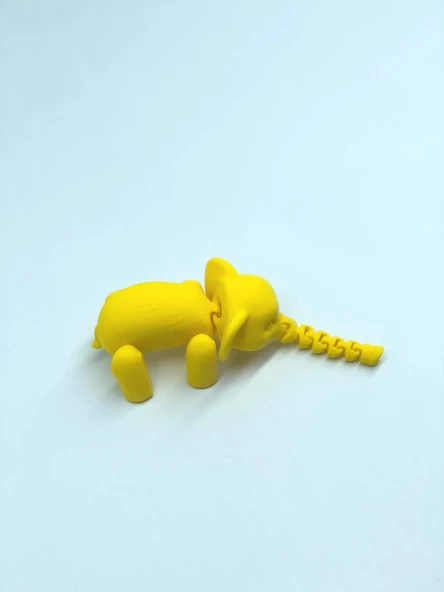 3D Hareketli Oyuncak Fil & Dekor - Sarı - 2