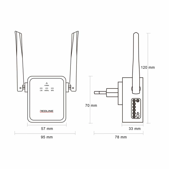 REDLINE Wi-Fi MENZİL GENİŞLETİCİ TS720W - 4