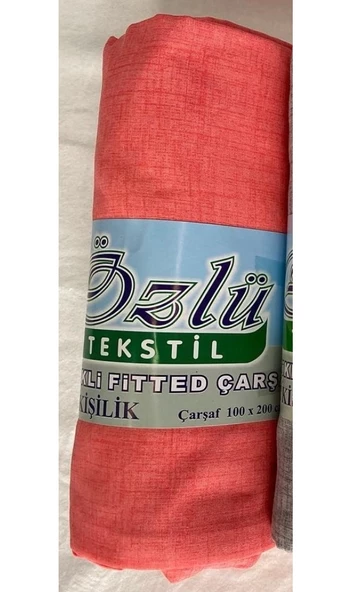 Özlü Fitted Lastikli Tek Kişilik Çarşaf Seti (100x200)-Somon - 2