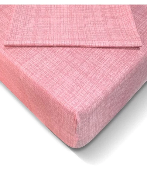Özlü Fitted Lastikli Tek Kişilik Çarşaf Seti (100x200)-Pudra