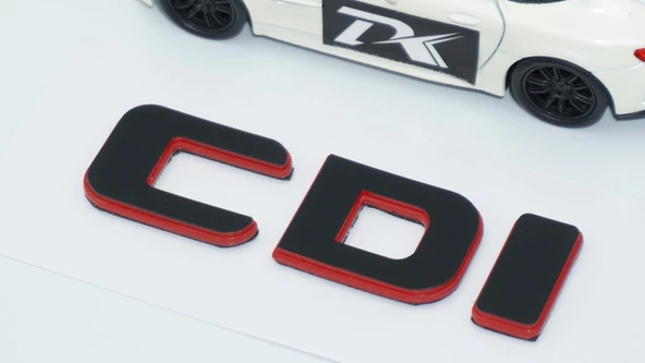 DK Tuning CDi Bagaj Kırmızı Siyah ABS Yazı Logo Benz İle Uyumlu - Resim 4